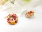 Preview: Blumen Knopf Ohrstecker Holz Button flower